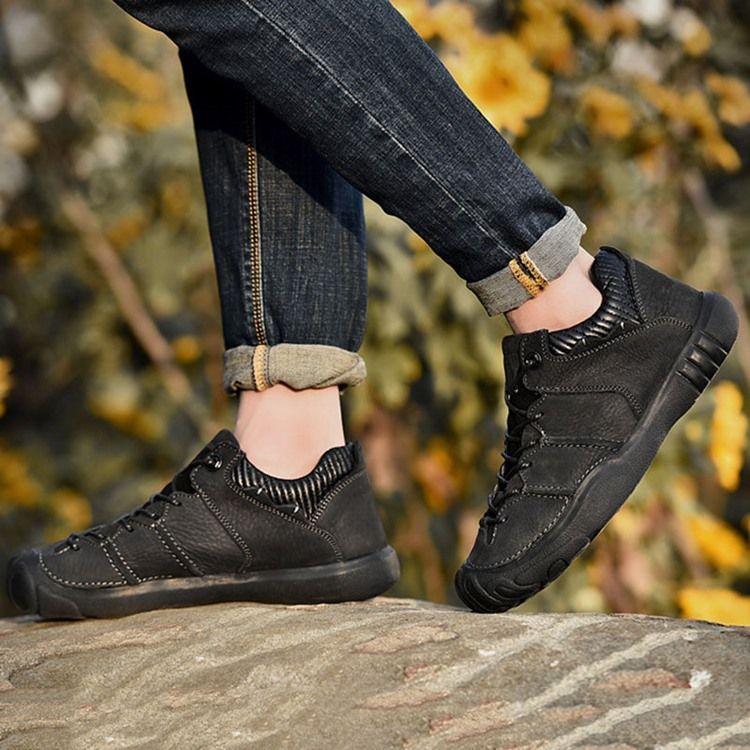 Lågskurna Pu-Snörssneakers För Män