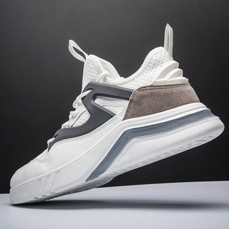 Mesh Color Block Snörning Rund Toe Löparskor För Män