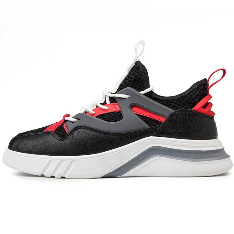Mesh Color Block Snörning Rund Toe Löparskor För Män
