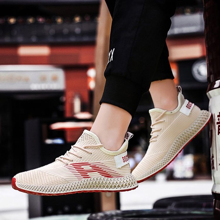 Mesh Letter Sneakers För Män