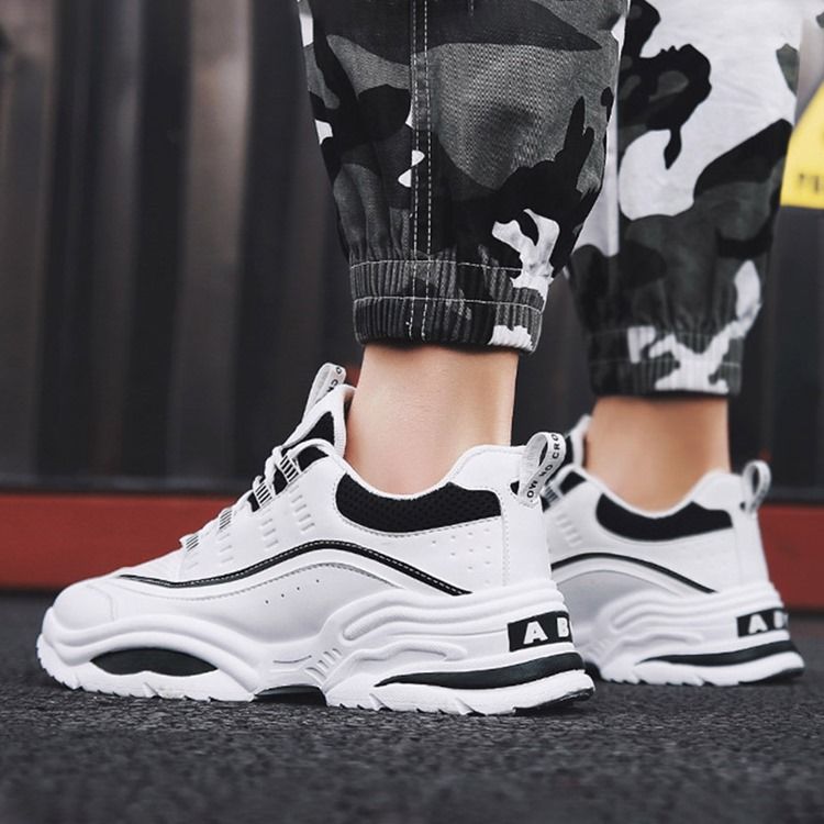 Mesh Sneakers Color Block För Män