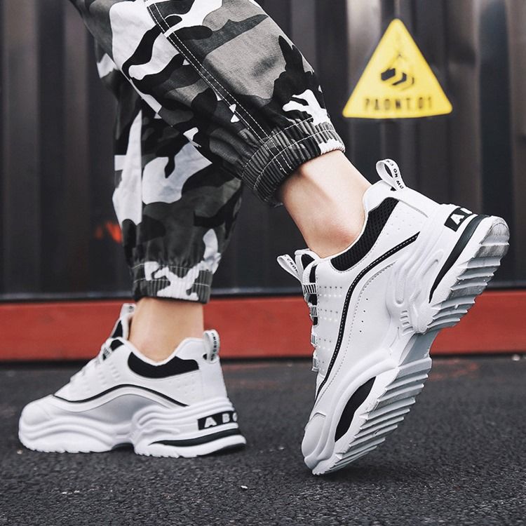 Mesh Sneakers Color Block För Män