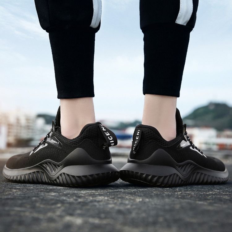Mesh Sneakers Rund Toe Casual Sneakers För Män