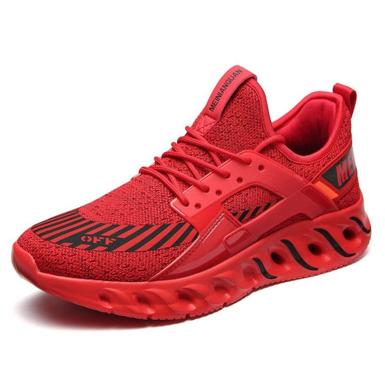 Mesh Stripe Print Sneakers Rund Toe Herrsneakers