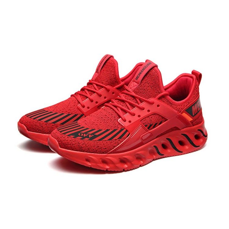 Mesh Stripe Print Sneakers Rund Toe Herrsneakers