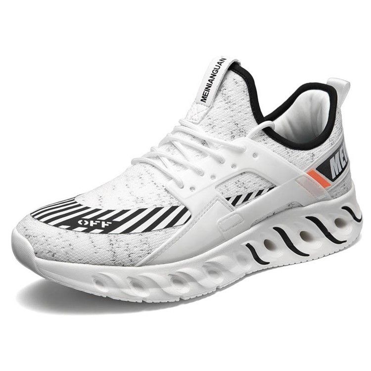 Mesh Stripe Print Sneakers Rund Toe Herrsneakers