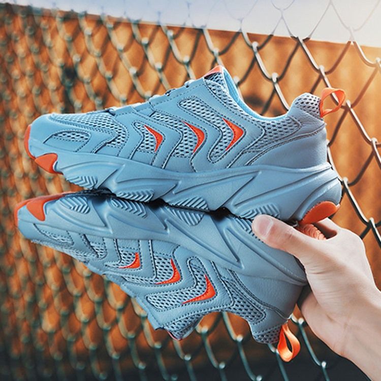 Pu Color Block Rund Toe Sneakers För Män