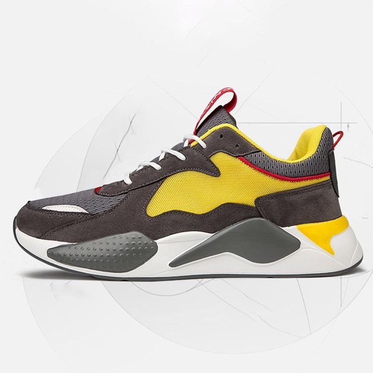 Pu Color Block Sneakers För Män