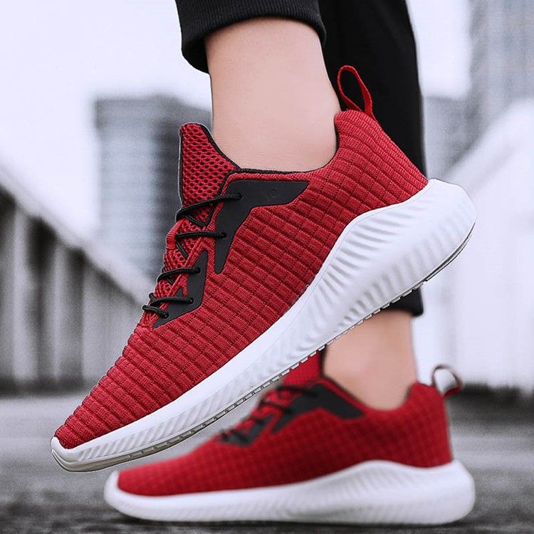 Rutig Mesh Sneakers Lågskurna Övre Herrsneakers