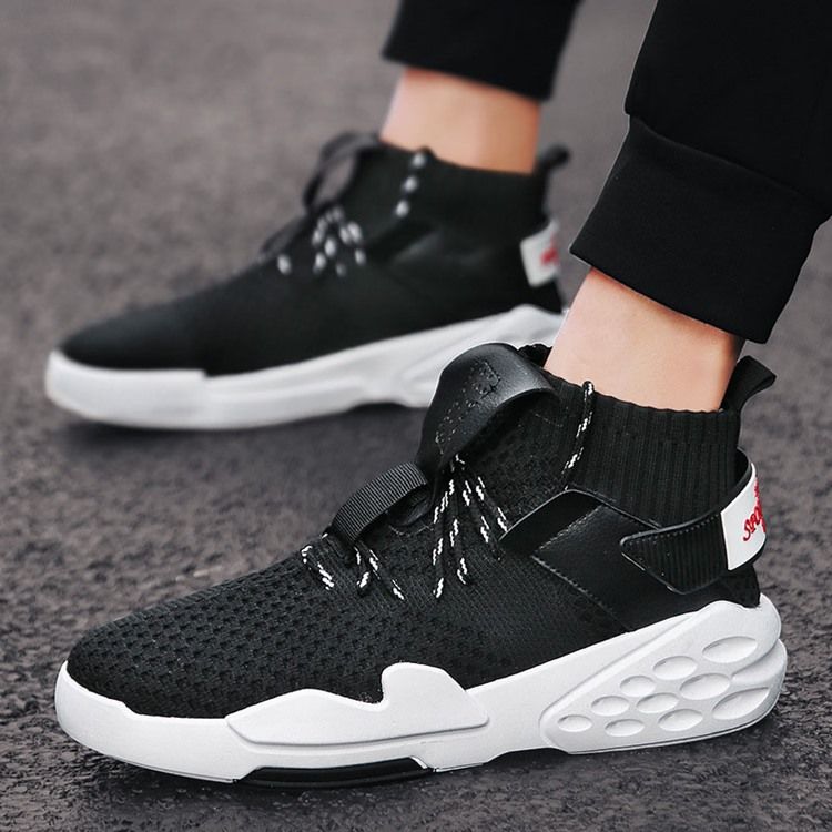 Sneakers För Män Med Kardborre Runt Tå