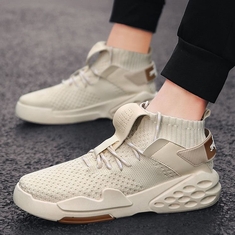 Sneakers För Män Med Kardborre Runt Tå