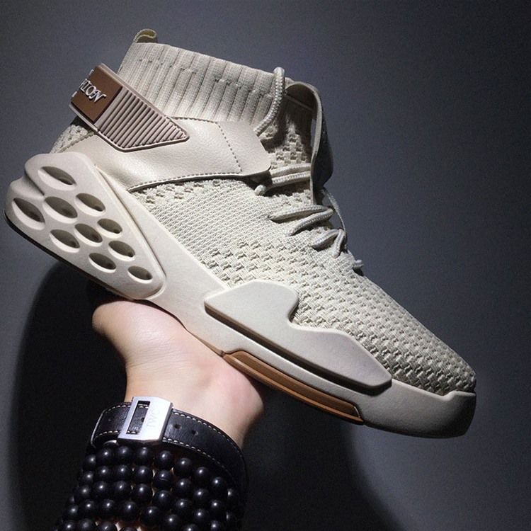 Sneakers För Män Med Kardborre Runt Tå