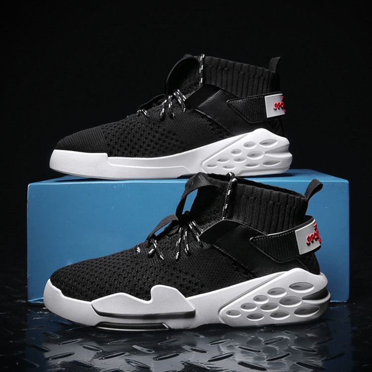 Sneakers För Män Med Kardborre Runt Tå