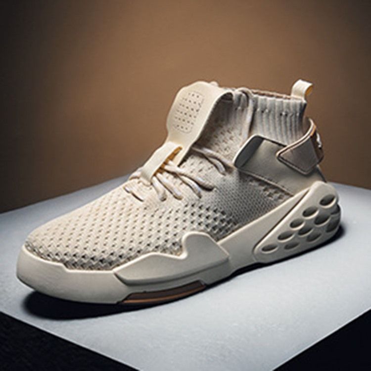 Sneakers För Män Med Kardborre Runt Tå