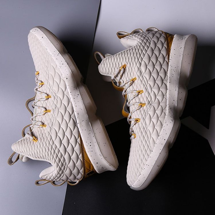 Vanliga Högskurna Herrsneakers Med Rund Tå Med Snörning