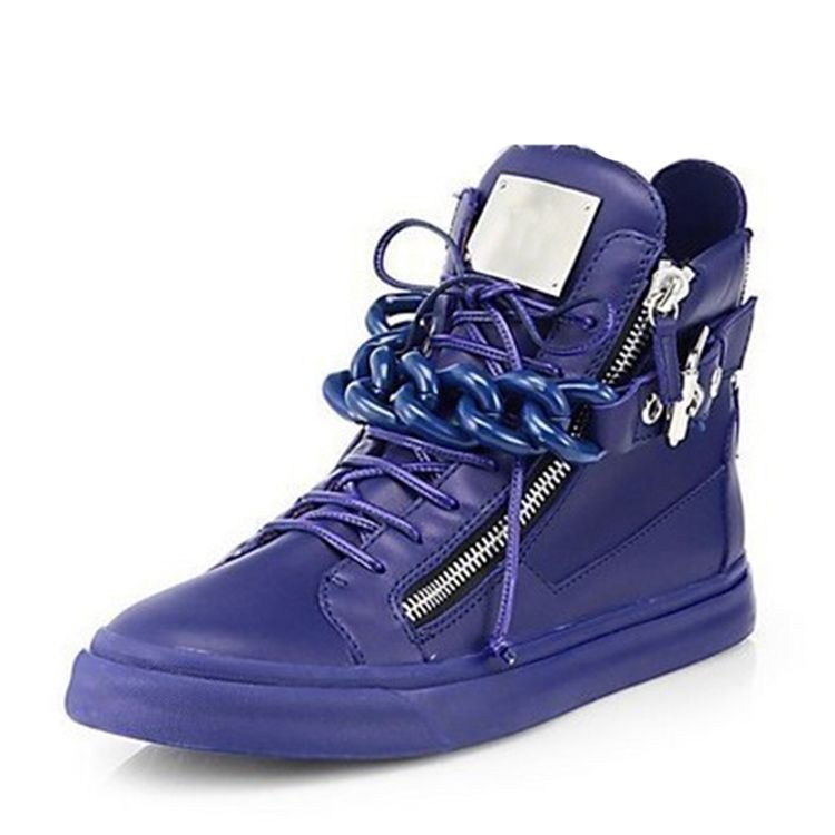 Western Buckle High-Cut Upper Pu Sneakers