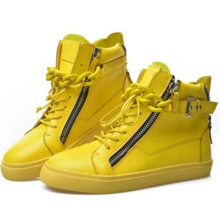 Western Buckle High-Cut Upper Pu Sneakers
