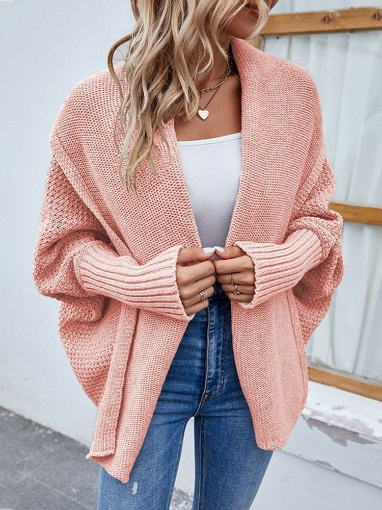 Batwing Sleeve Vanlig Mellanlång Batwing-Tröja