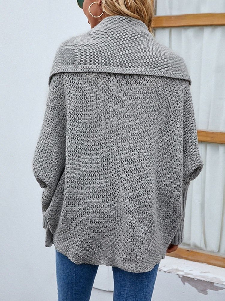 Batwing Sleeve Vanlig Mellanlång Batwing-Tröja