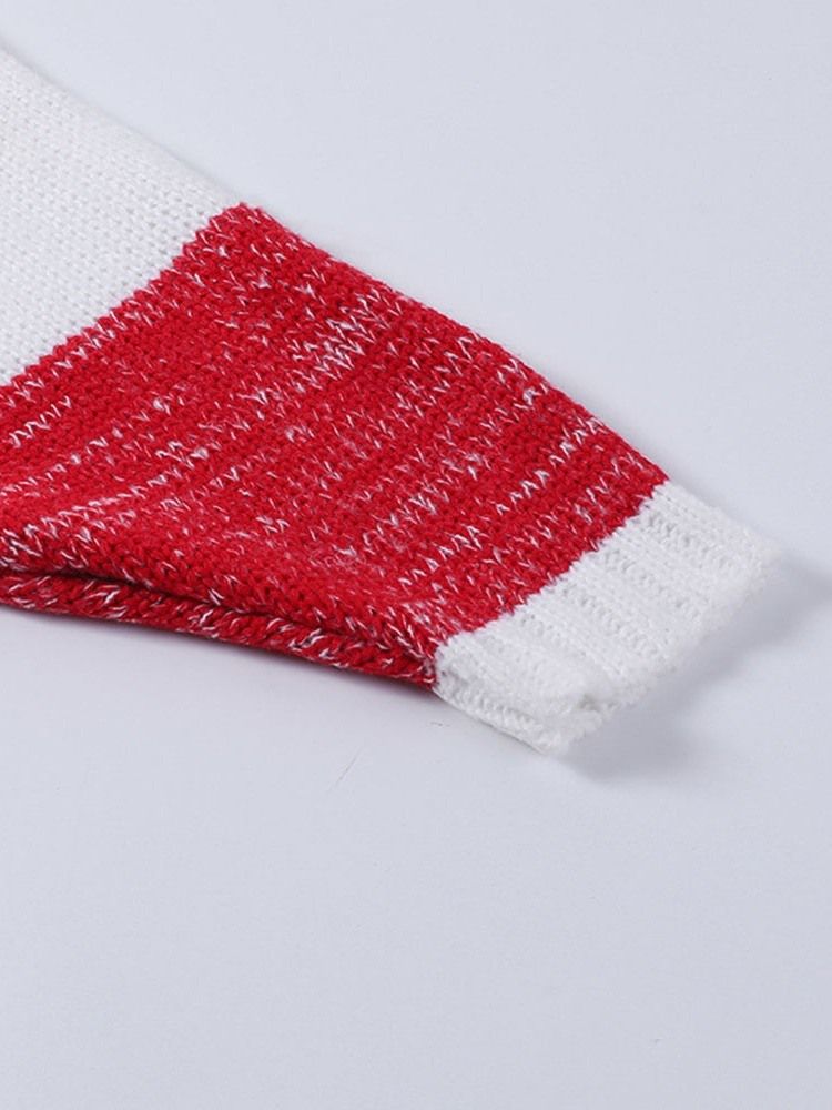 Enkelknäppt Patchwork Short Fall-Tröja