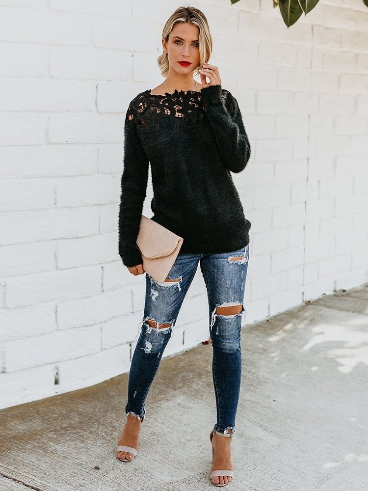Hollow Standard Slim Sweater