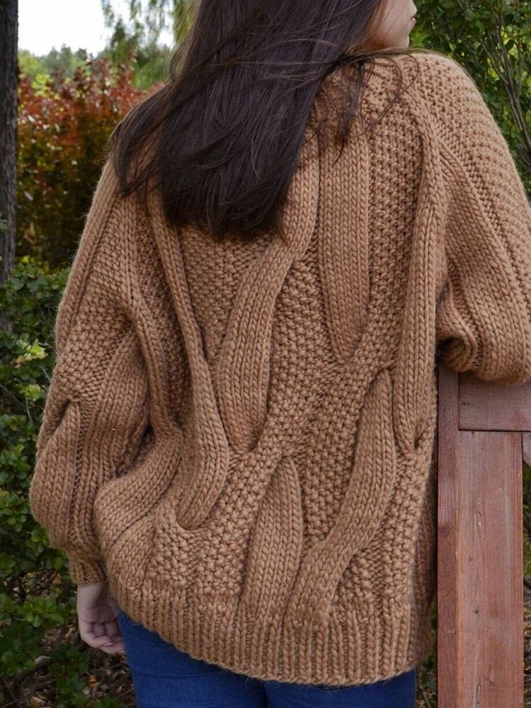 Patchwork Tunn Mellanlängd Lös Tröja