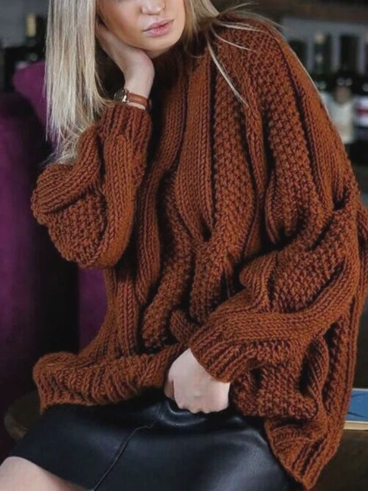 Patchwork Tunn Mellanlängd Lös Tröja