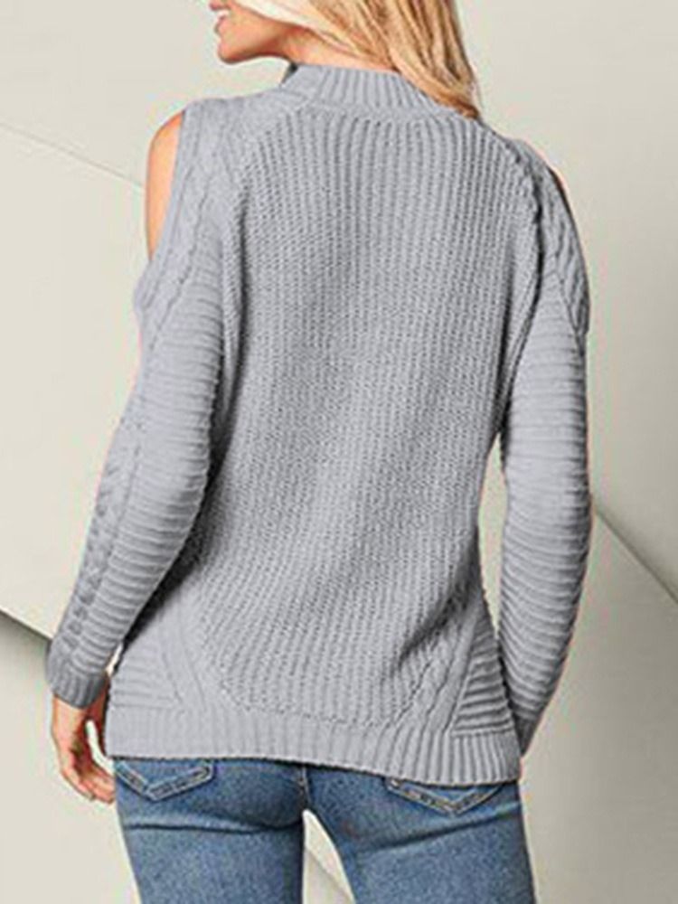 Patchwork Tunn Standard Slim Tröja För Kvinnor