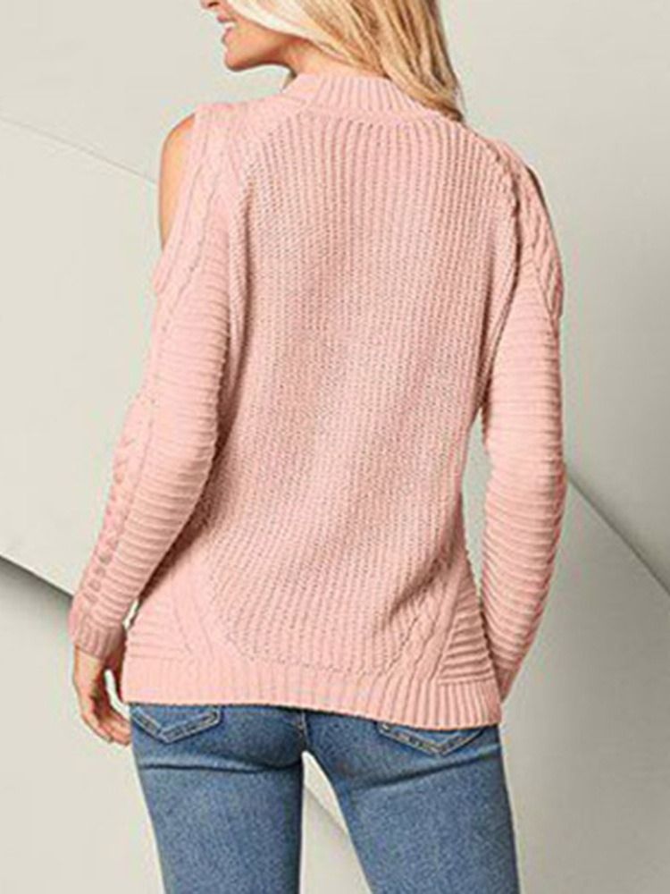 Patchwork Tunn Standard Slim Tröja För Kvinnor