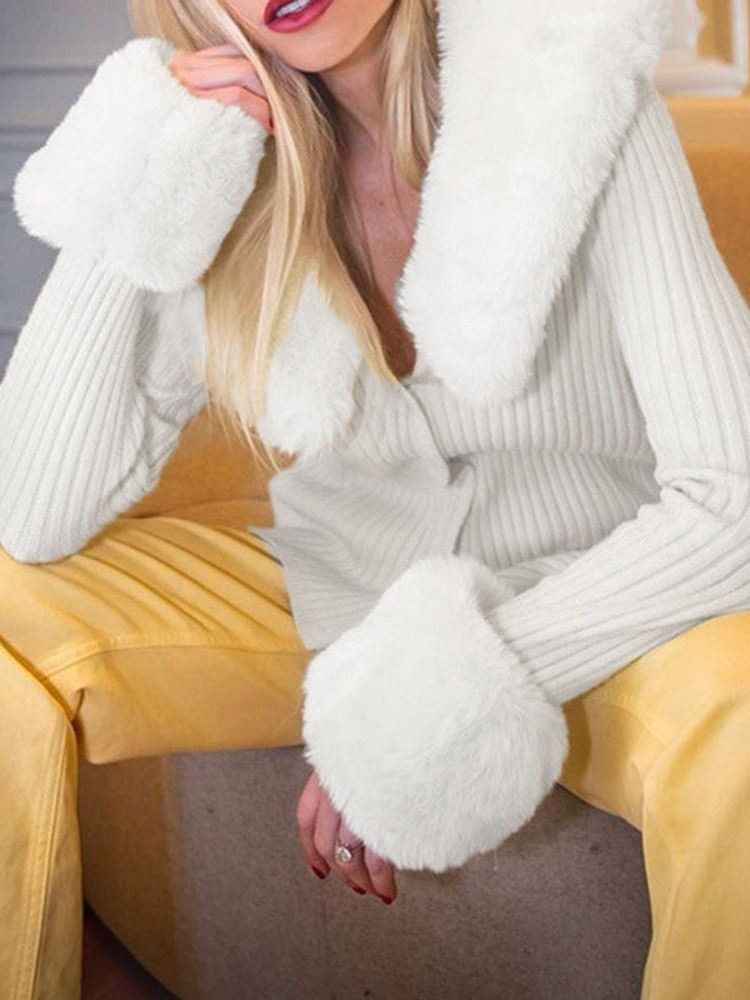 Vanlig Enkelknäppt Patchwork Slim Standardtröja