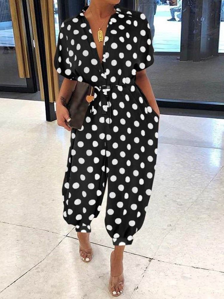Ankellängd Casual Leopard Pencil Byxor Slim Dam Jumpsuit