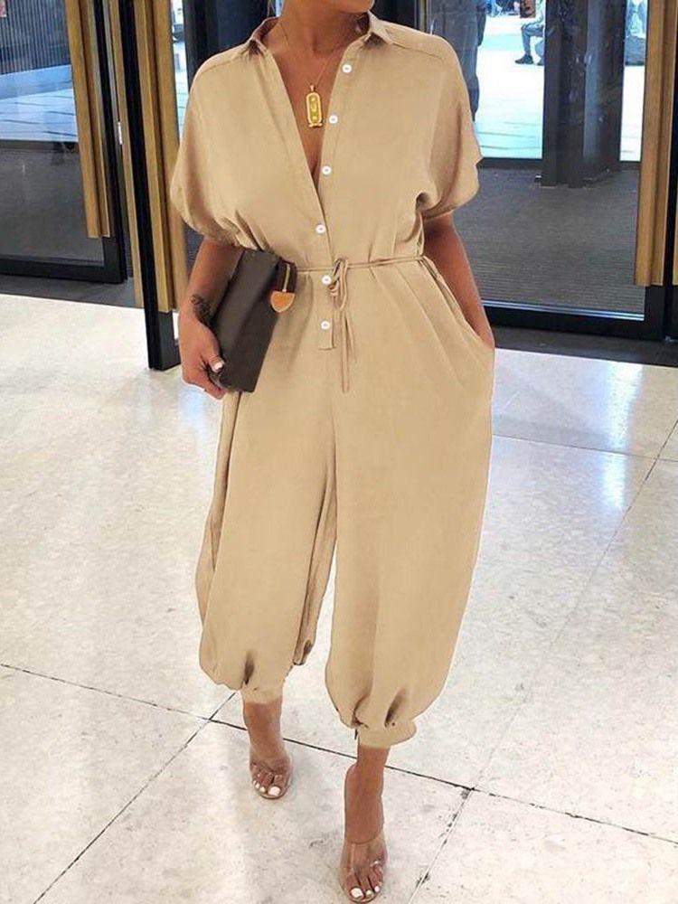 Ankellängd Casual Leopard Pencil Byxor Slim Dam Jumpsuit