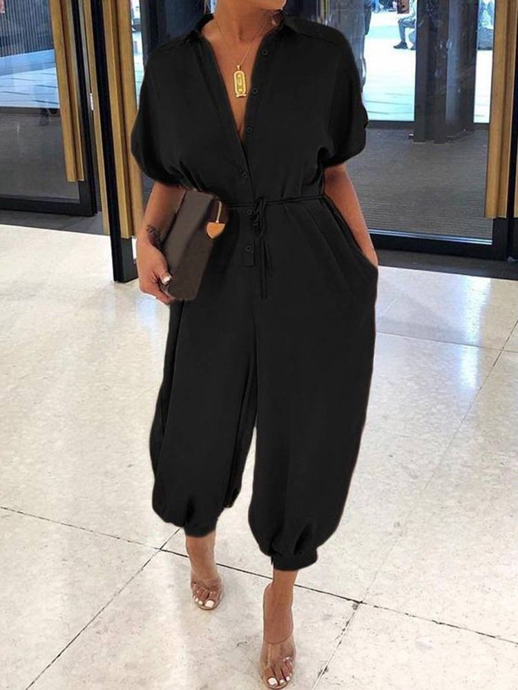 Ankellängd Casual Leopard Pencil Byxor Slim Dam Jumpsuit