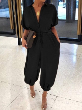 Ankellängd Casual Leopard Pencil Byxor Slim Dam Jumpsuit
