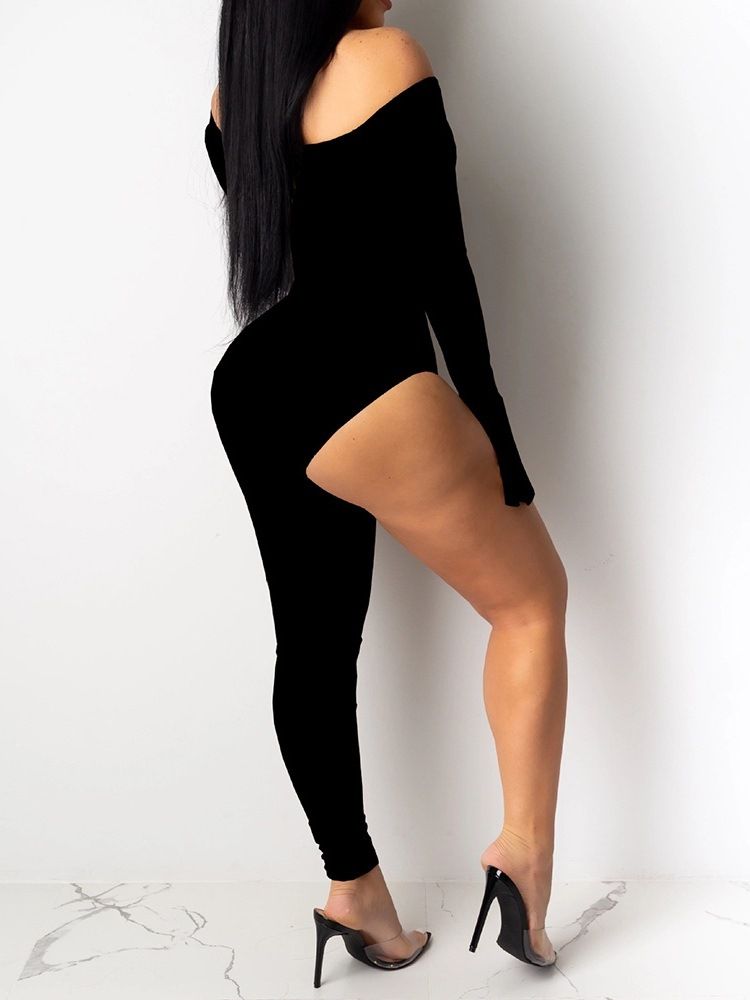 Ankellängd Sexig Vanlig Pencil Byxor Skinny Jumpsuit