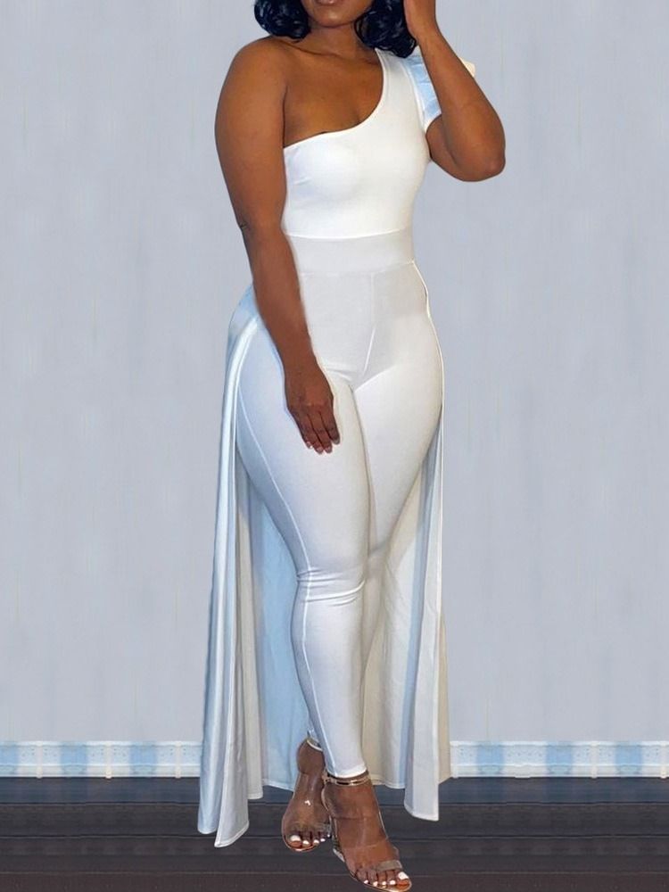 Ankellängd Western Asymmetrisk Pencil Byxor Skinny Jumpsuit För Kvinnor
