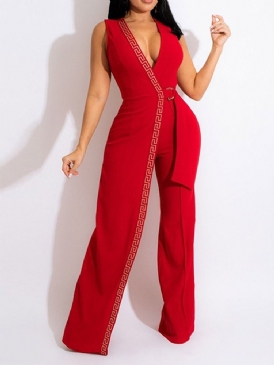 Asymmetrisk Hellängd Sexig Slimmad Rak Jumpsuit