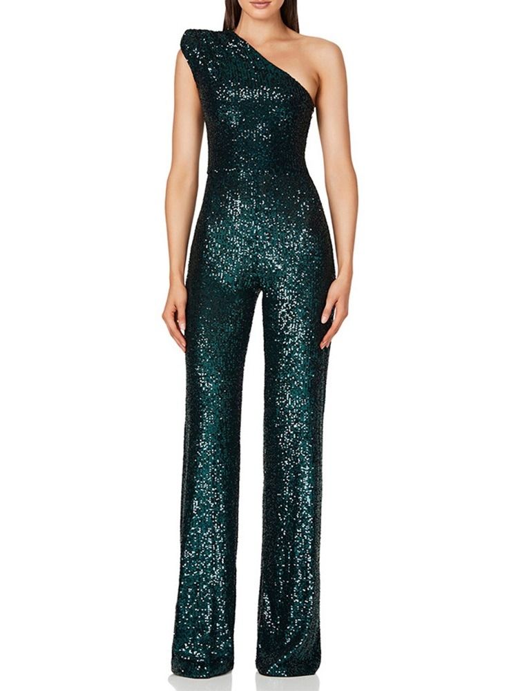 Asymmetrisk Vanlig Western Slim Raight Jumpsuit