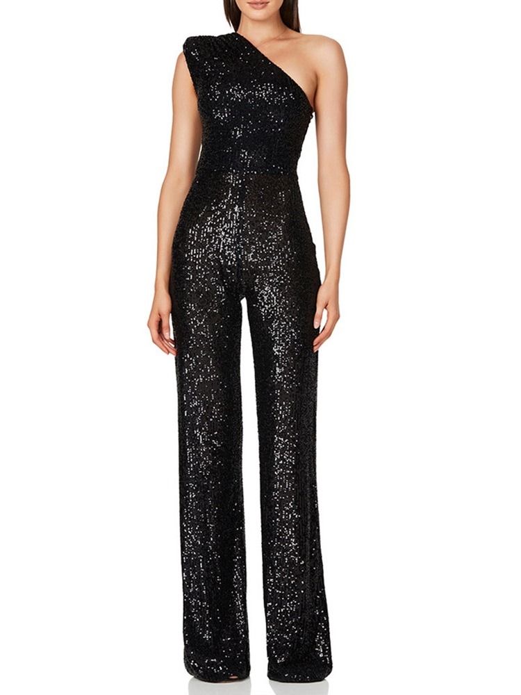 Asymmetrisk Vanlig Western Slim Raight Jumpsuit