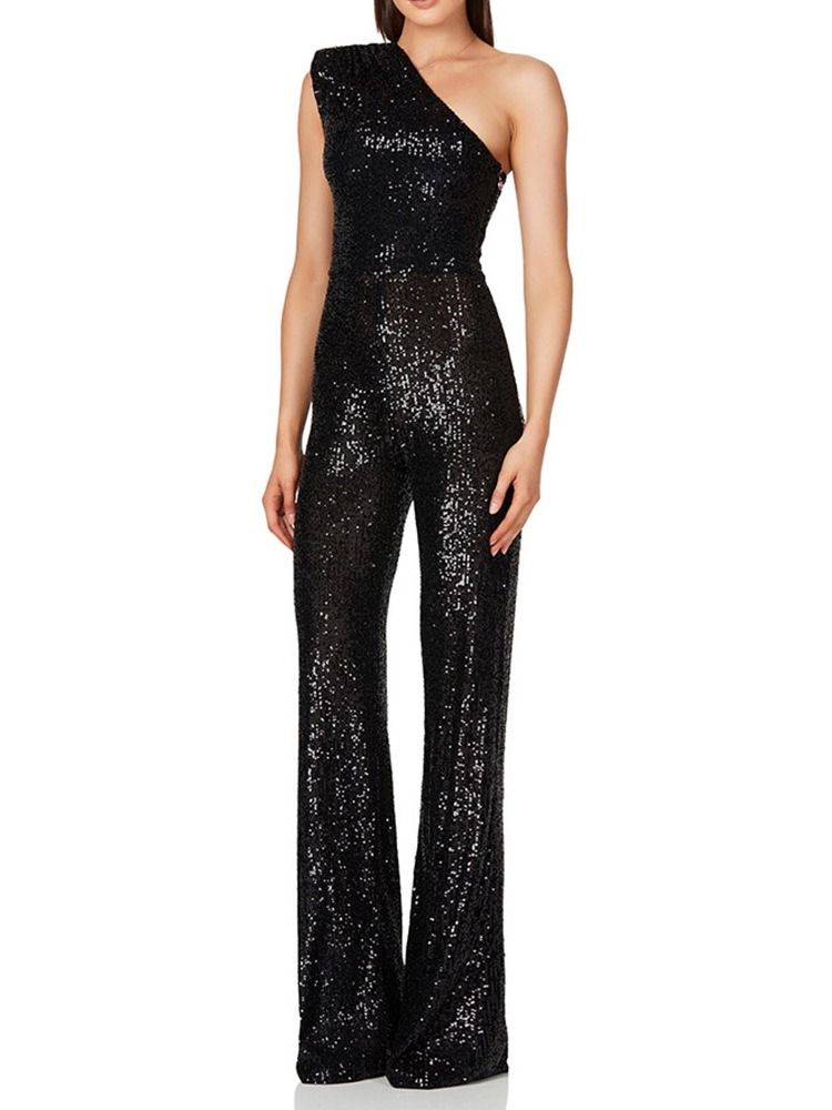 Asymmetrisk Vanlig Western Slim Raight Jumpsuit