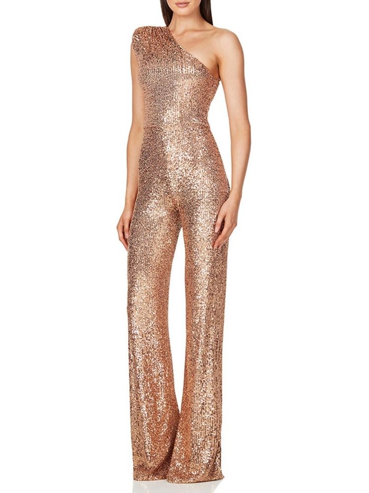 Asymmetrisk Vanlig Western Slim Raight Jumpsuit