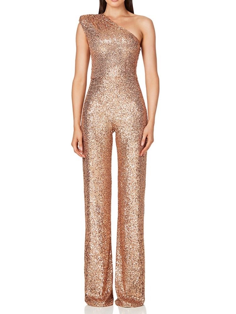 Asymmetrisk Vanlig Western Slim Raight Jumpsuit