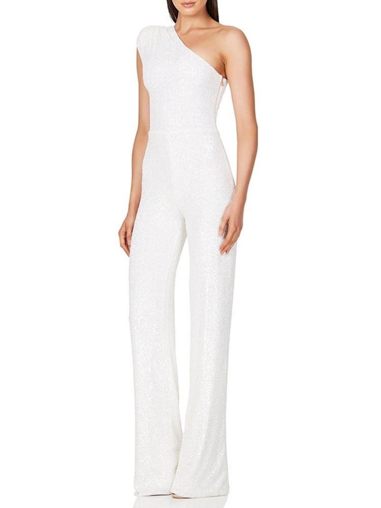 Asymmetrisk Vanlig Western Slim Raight Jumpsuit