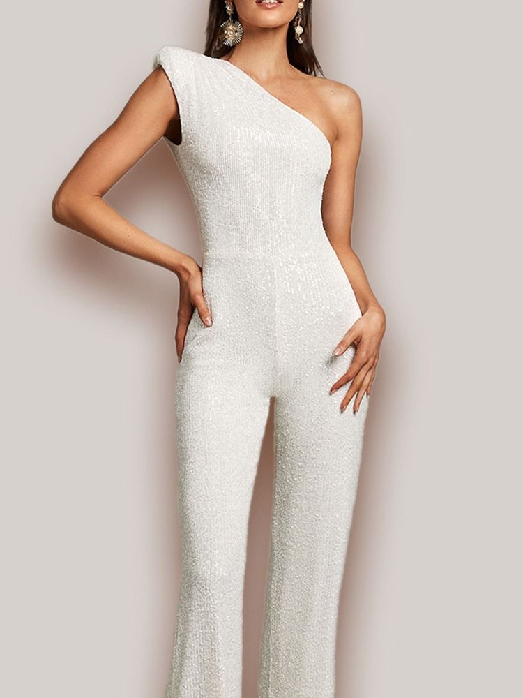 Asymmetrisk Vanlig Western Slim Raight Jumpsuit