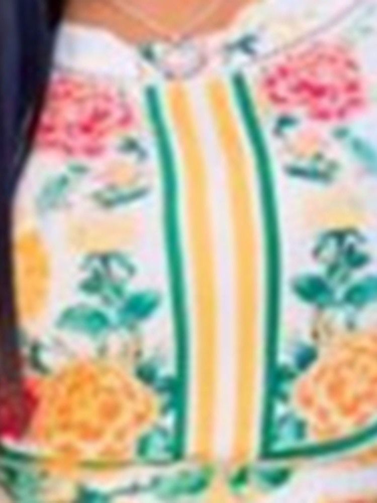 Blommig Hellängd Snörning Vida Ben Lös Jumpsuit
