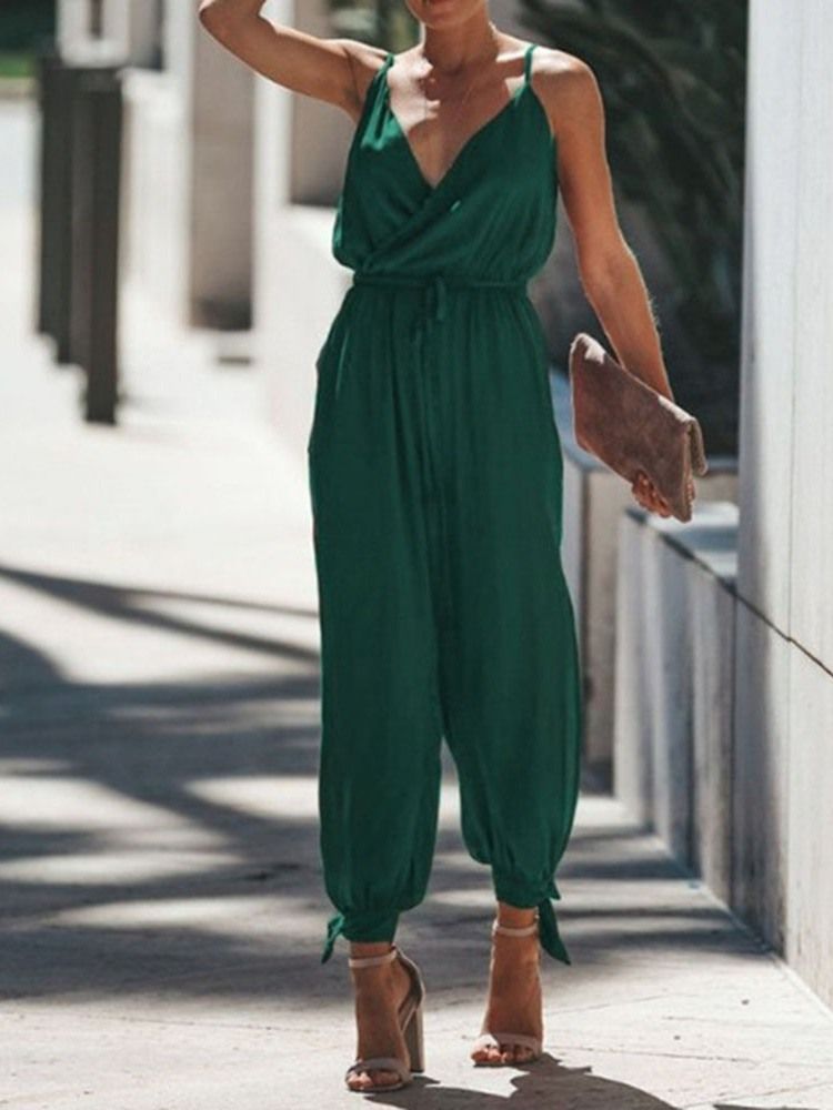 Blommig Rem Ankellängd Print Slim Jumpsuit