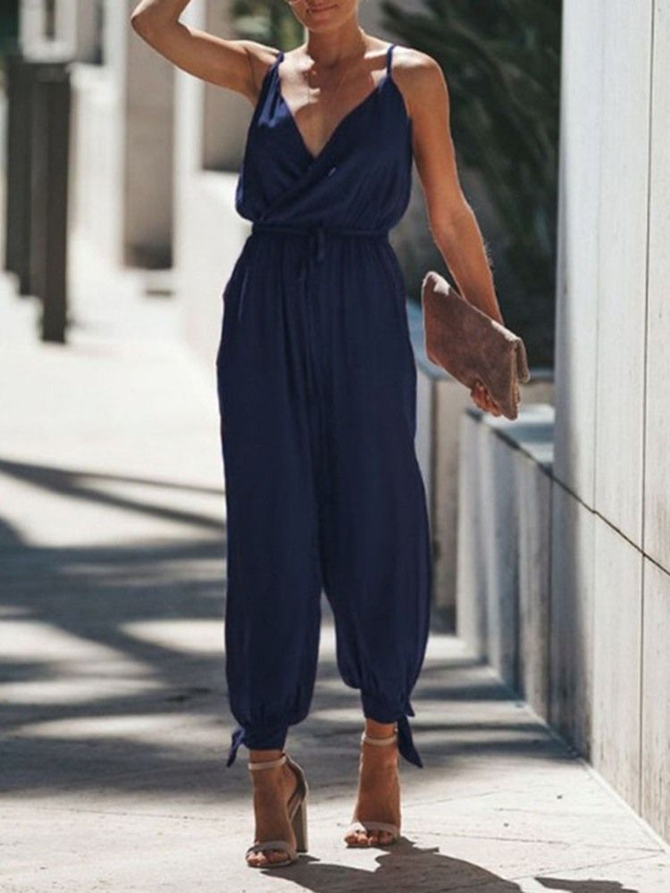 Blommig Rem Ankellängd Print Slim Jumpsuit