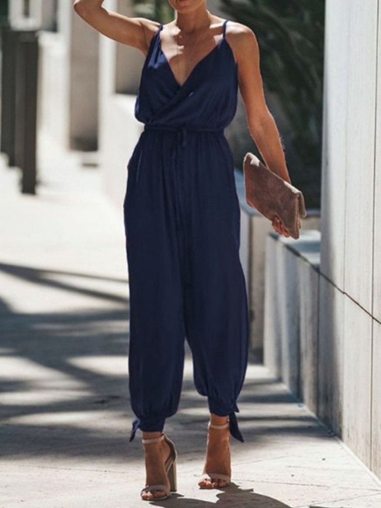 Blommig Rem Ankellängd Print Slim Jumpsuit