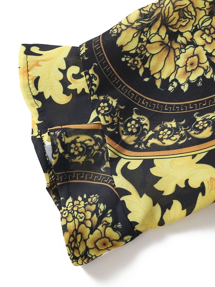 Casual Shorts Geometrisk Hög Midja Lös Jumpsuit För Kvinnor