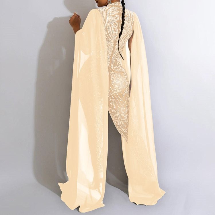 Diamond Full Längd Mode Skinny Pencil Byxor Jumpsuit